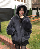 Philly Mink Fur Reversible Hooded Jumper