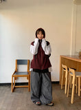 [unisex] Kuomi Over String Hood Knit Vest