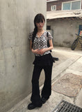 Molly Check Short Sleeve Slim Cardigan