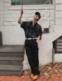 Frue Vintage Washing Denim Half Shirt