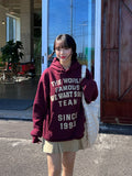 Unisex world lettering brushed hoodie