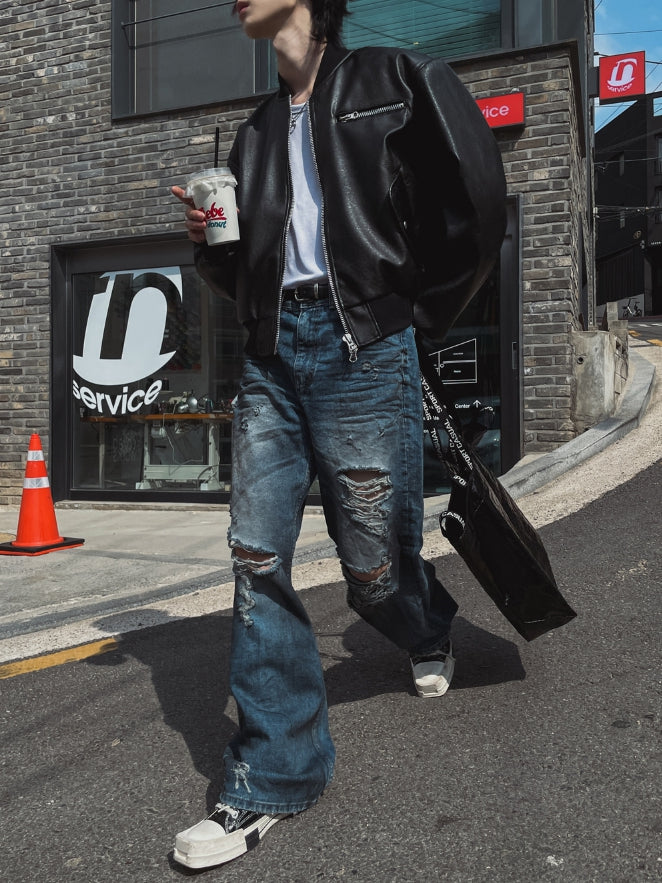 Remake Damage wide pants auskou