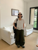 Hutin Nylon Cargo Wide Pants