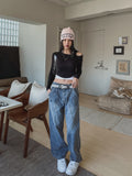 Quarty twisted incision denim
