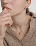 Champagne Full Moon Silver Mary Bowl Necklace