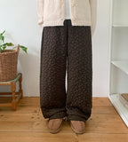 Kimoi banding string flower quilted jogger pants