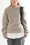 Reverse edge relaxed wool knit