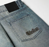Stamp Pocket Balloon Wide Denim Pants