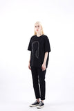 Minimal face Art Line Embroidery Short Sleeve
