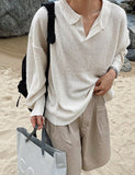 Summer Boucle Collar TOP Long Sleeve Ver