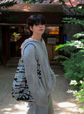 Chess Knit Hood Zip-up