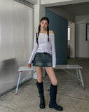 Line Overlock One Shoulder Long Sleeve