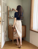 Ond Shirt Layered Short Sleeve Knit Cardigan