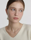 Essence Silver (W) Moissanite Flower Station Necklace S