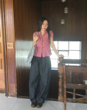 Tenshi Non-Fade Raw Fabric Two-Way Pin Tuck Banding Pants