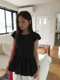 Ahidi Balloon Pumpkin Cap Sleeve Blouse