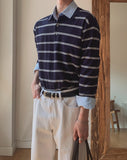 Kesio Multi-Stripe Henley Neck Knit