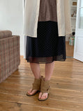 Must Dot Banding Midi Skirt