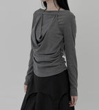 Mats Cowl Neck Bustier Boat Neck Tee