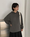 [Unisex] Shinneko Stripe Hood Long Sleeve Tee