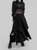 Poe wrap unbalanced long skirt