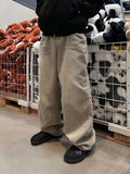 Cat washed corduroy mix denim pants