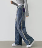 Side Surgery Point Hip Point Long Wide Denim Pants