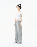 Double-Waisted Jersey Pants / Sliver Grey
