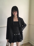 Tebbi Basic Boxy Oversized Fit Minimal Blazer Jacket
