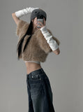 Fox short sleeve fur jacket