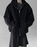 (unisex) Overfit padded hooded zip-up