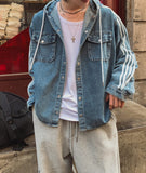 Fran Track Hooded Denim Shirt