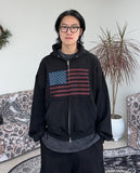 Nether Flag Crop Hood Zip-Up