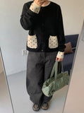 Svet Color Matching Dot Layered Knit Cardigan