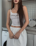 Kitsch Ribbon Lettering Crop Sleeveless