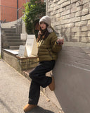 Ben's Herringbone Curved Balloon Denim Pants