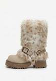 Belted Spirit Midi Fur Boots