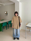 Nyuil Summer Washing Wide Light Blue Denim Pants