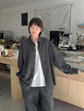 [unisex] Kurohi Check Over Long Sleeve Shirt