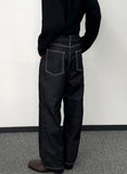 Roll Up Down Wide Denim Pants Regular Ver