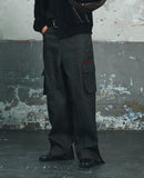 OBLIQUE PATCH DENIM PANTS