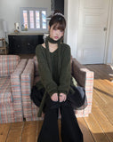 [Muffler SET] Dori Muffler Loose V-Neck Knit