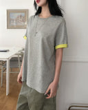 [unisex] Robben Color Matching Roll-up Short Sleeve Tee