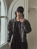Kuden damage crop denim jacket
