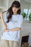 Cat's Heart Chain Embroidery Short Sleeve Tee