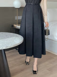 Collard V-neck Pintuck Pleats Long One Piece (belt set)