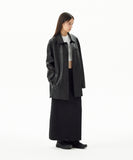 FAUX LEATHER CARCOAT
