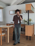 Undersnap wide denim pants