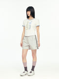 W 1993 Flower Baby Ringer T-shirt