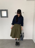 Dekin Shirring Banding Midi Skirt
